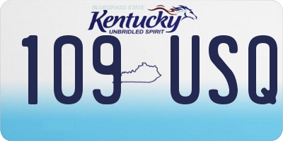 KY license plate 109USQ