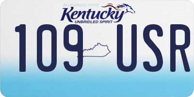 KY license plate 109USR