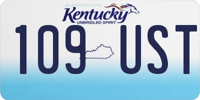 KY license plate 109UST