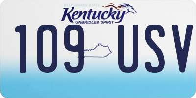KY license plate 109USV