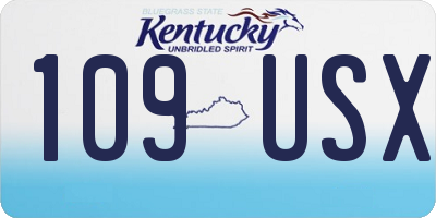 KY license plate 109USX