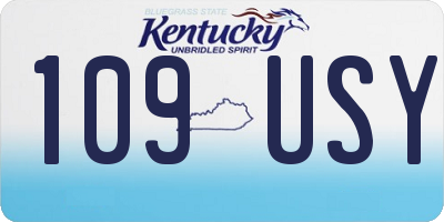 KY license plate 109USY