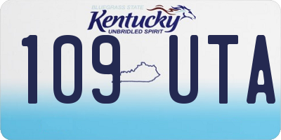 KY license plate 109UTA