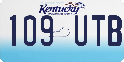 KY license plate 109UTB