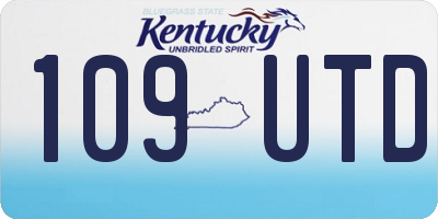 KY license plate 109UTD