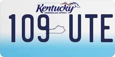 KY license plate 109UTE