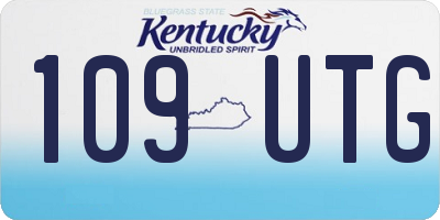 KY license plate 109UTG