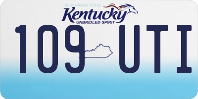 KY license plate 109UTI