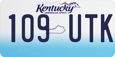 KY license plate 109UTK