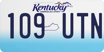 KY license plate 109UTN