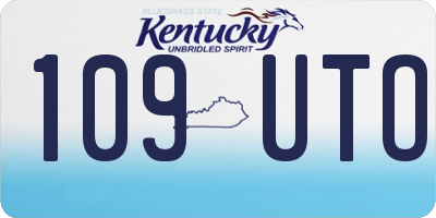 KY license plate 109UTO