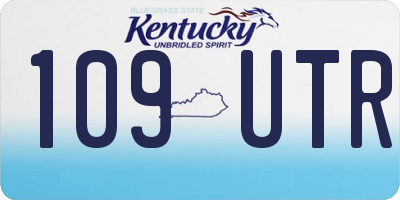 KY license plate 109UTR