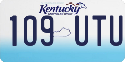 KY license plate 109UTU