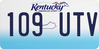 KY license plate 109UTV