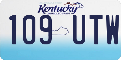 KY license plate 109UTW