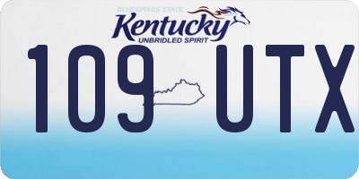 KY license plate 109UTX