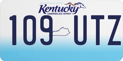 KY license plate 109UTZ