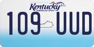 KY license plate 109UUD