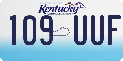 KY license plate 109UUF