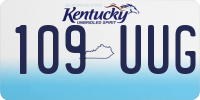 KY license plate 109UUG