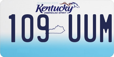 KY license plate 109UUM
