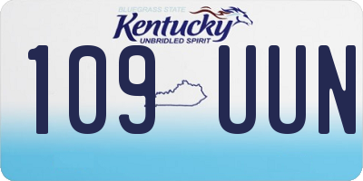 KY license plate 109UUN