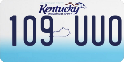 KY license plate 109UUO