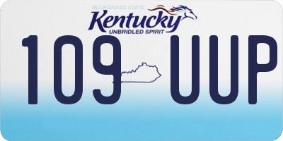 KY license plate 109UUP