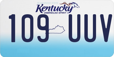 KY license plate 109UUV