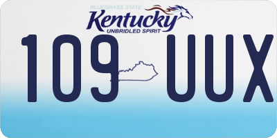 KY license plate 109UUX
