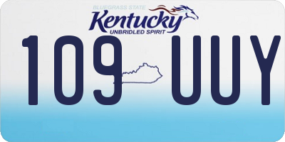 KY license plate 109UUY