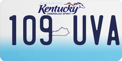 KY license plate 109UVA