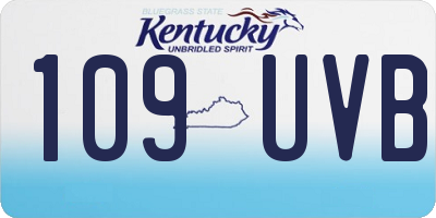 KY license plate 109UVB