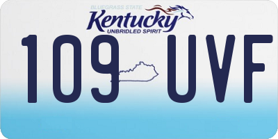KY license plate 109UVF