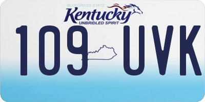 KY license plate 109UVK