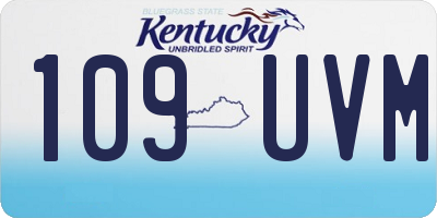 KY license plate 109UVM