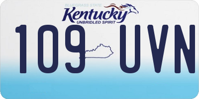 KY license plate 109UVN