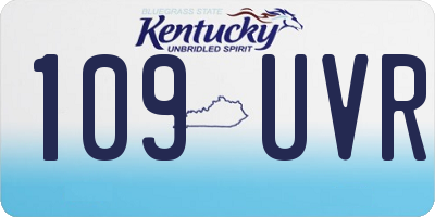 KY license plate 109UVR
