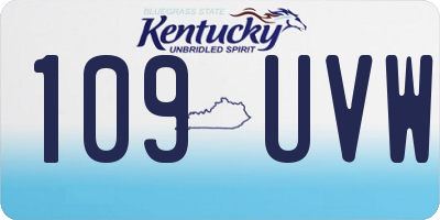 KY license plate 109UVW