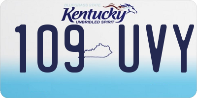 KY license plate 109UVY