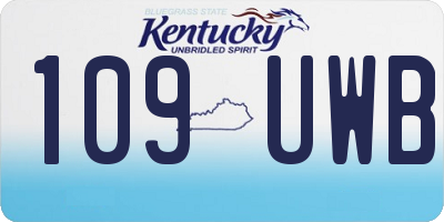 KY license plate 109UWB