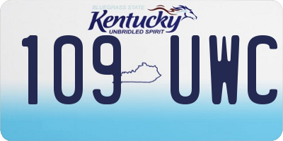 KY license plate 109UWC