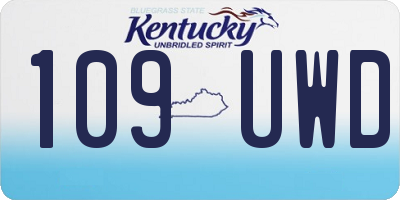 KY license plate 109UWD