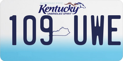 KY license plate 109UWE