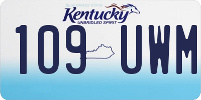 KY license plate 109UWM