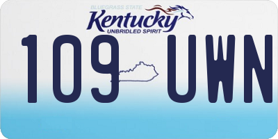 KY license plate 109UWN