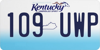KY license plate 109UWP