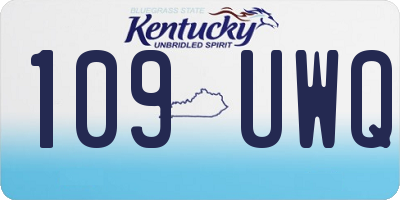 KY license plate 109UWQ