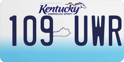KY license plate 109UWR