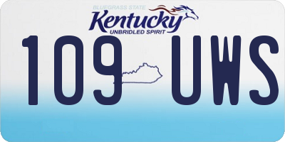KY license plate 109UWS
